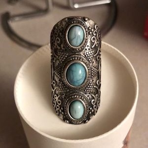 Boho style turquoise ring